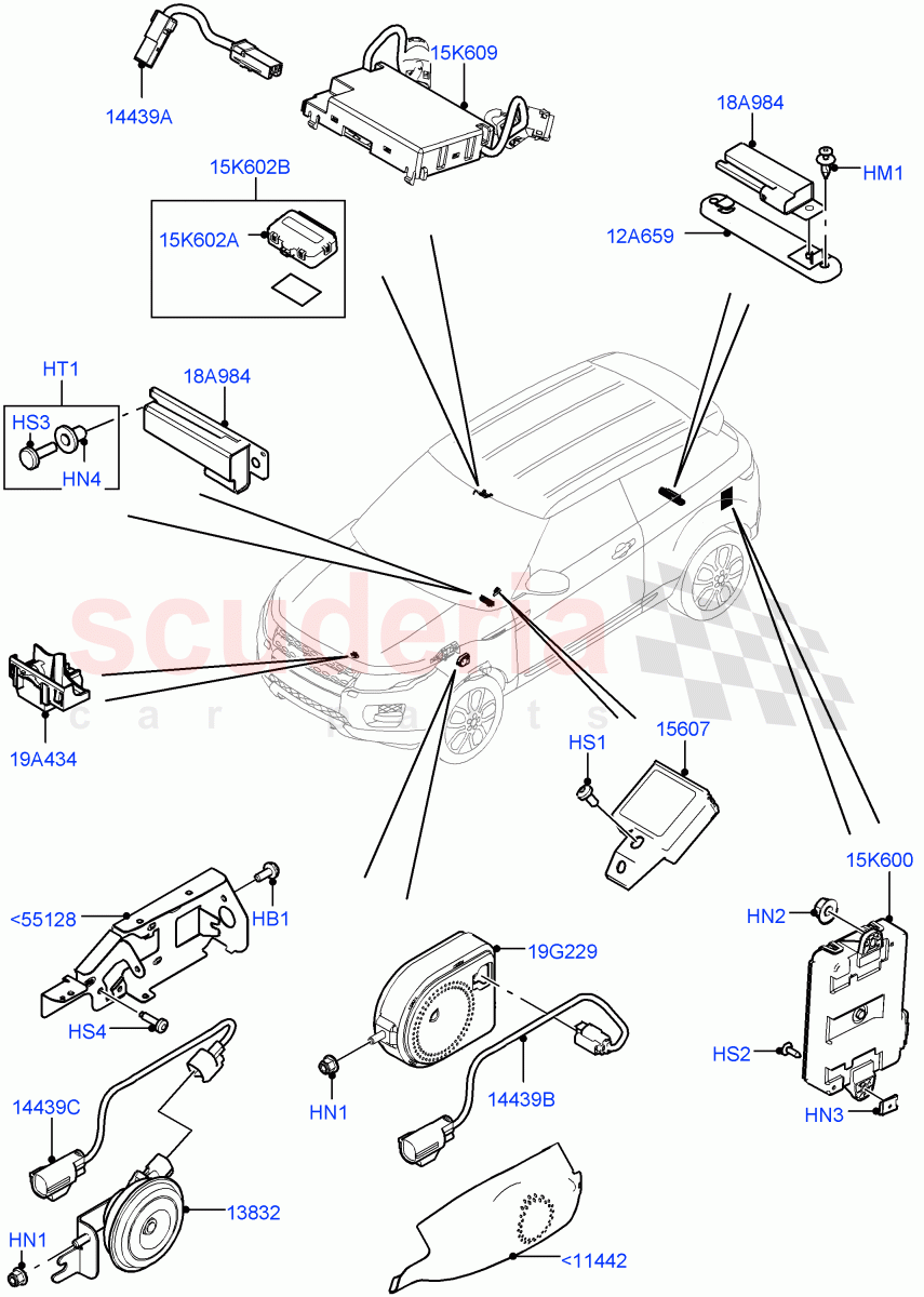 Anti-Theft Alarm Systems(Halewood (UK)) of Land Rover Land Rover Range Rover Evoque (2012-2018) [2.0 Turbo Petrol AJ200P]