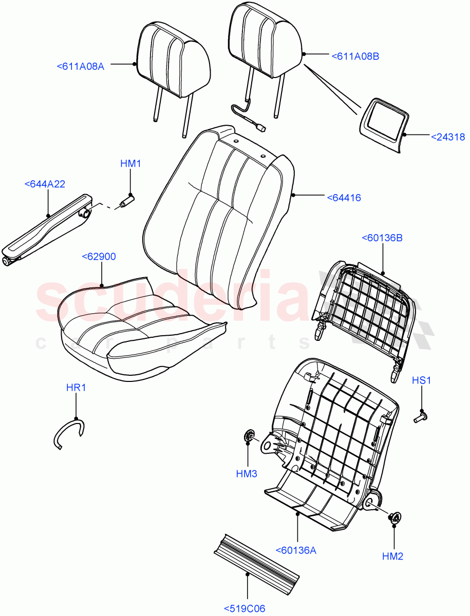 Front Seat Covers(Oxford Leather Windsor,Heated/Cooled Front - Heated Rear)((V)FROMAA000001) of Land Rover Land Rover Range Rover (2010-2012) [5.0 OHC SGDI SC V8 Petrol]