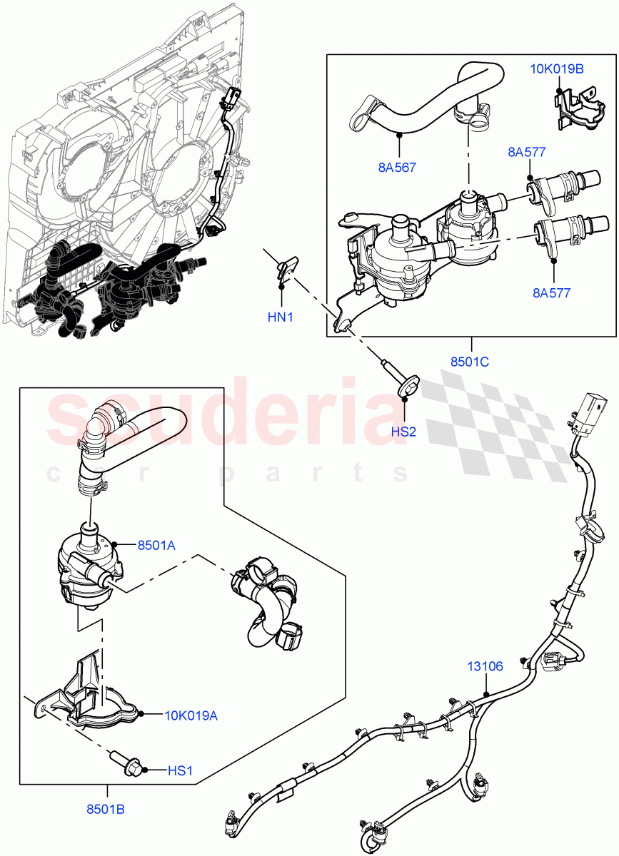 Water Pump(Nitra Plant Build, Auxiliary Unit)(2.0L AJ200P Hi PHEV) of Land Rover Land Rover Defender (2020+) [2.0 Turbo Petrol AJ200P]