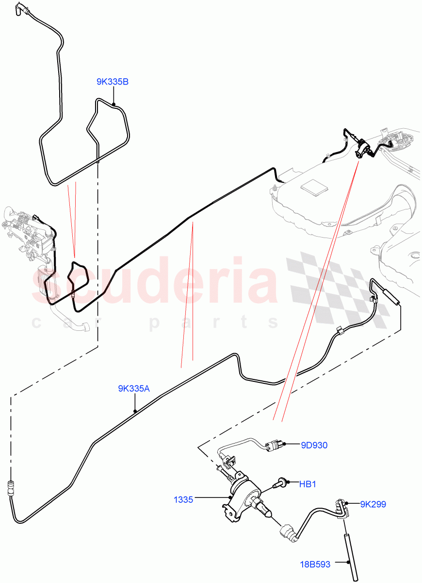 Auxiliary Fuel Fired Pre-Heater (Heater Fuel Supply) (With Fuel Fired Heater) ((V) TOHA999999) of Land Rover Land Rover Range Rover (2012-2021) [3.0 Diesel 24V DOHC TC]