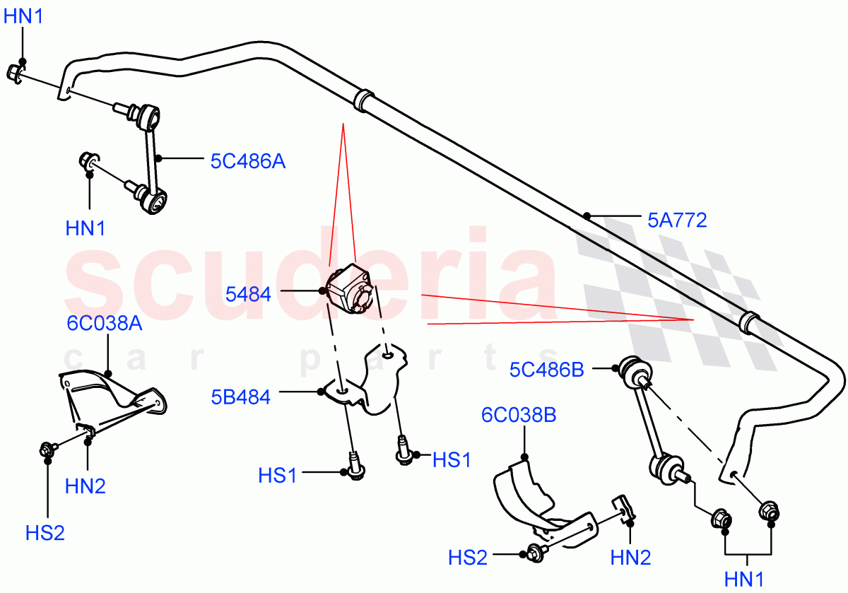 Rear Cross Member & Stabilizer Bar(Stabilizer Bar)(Halewood (UK))((V)TOKH999999) of Land Rover Land Rover Discovery Sport (2015+) [2.0 Turbo Petrol AJ200P]