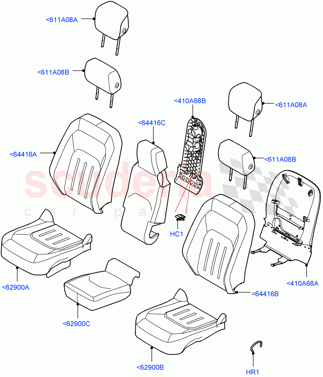 Front Seat Covers(Standard Wheelbase,Taurus Leather/Perf Fabric(Dynamic),Short Wheelbase)((V)FROMM2000001) of Land Rover Land Rover Defender (2020+) [2.0 Turbo Diesel]