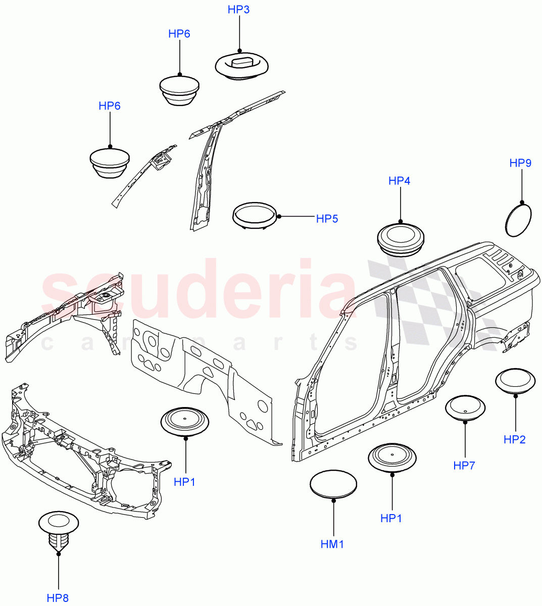 Plugs - Body (Front) ((V) TO9A999999) of Land Rover Land Rover Range Rover Sport (2005-2009) [4.2 Petrol V8 Supercharged]