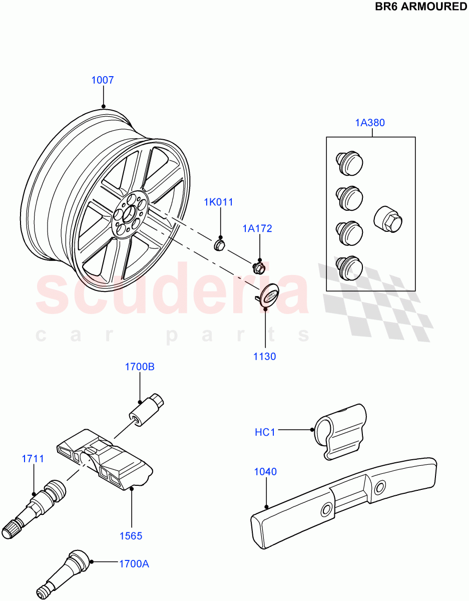 Wheels(With B6 Level Armouring)((V)FROMAA000001) of Land Rover Land Rover Range Rover (2010-2012) [3.6 V8 32V DOHC EFI Diesel]