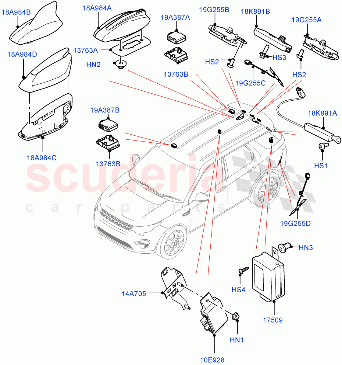 Aerial (Changsu (China)) ((V) FROMFG000001) of Land Rover Land Rover Discovery Sport (2015+) [2.0 Turbo Petrol GTDI]