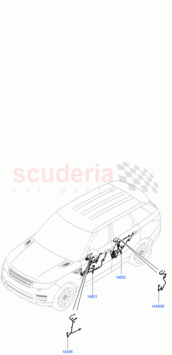 Electrical Wiring - Body And Rear(Front And Rear Doors)((V)TOGA999999) of Land Rover Land Rover Range Rover Sport (2014+) [2.0 Turbo Diesel]