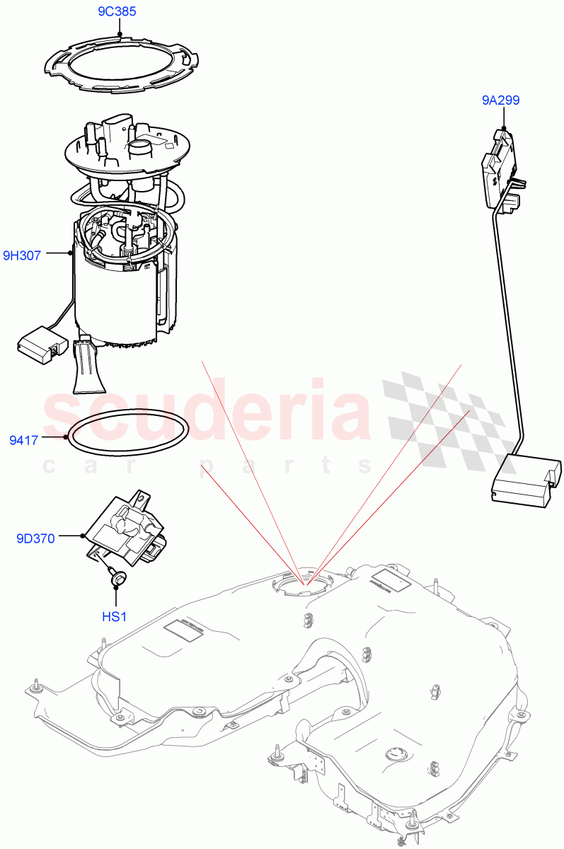 Fuel Pump And Sender Unit(Nitra Plant Build)(3.0L AJ20P6 Petrol High) of Land Rover Land Rover Defender (2020+) [3.0 I6 Turbo Petrol AJ20P6]