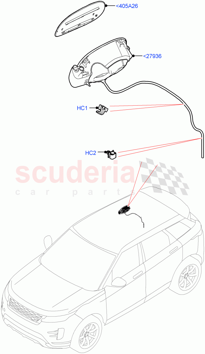 Fuel Tank Filler Door And Controls(Itatiaia (Brazil),Less Electric Engine Battery,Electric Engine Battery-MHEV) of Land Rover Land Rover Range Rover Evoque (2019+) [2.0 Turbo Diesel]