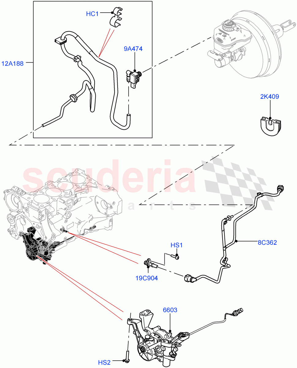 Vacuum Control And Air Injection(Nitra Plant Build)(2.0L I4 DSL MID DOHC AJ200,LHD)((V)FROMK2000001) of Land Rover Land Rover Discovery 5 (2017+) [2.0 Turbo Diesel]