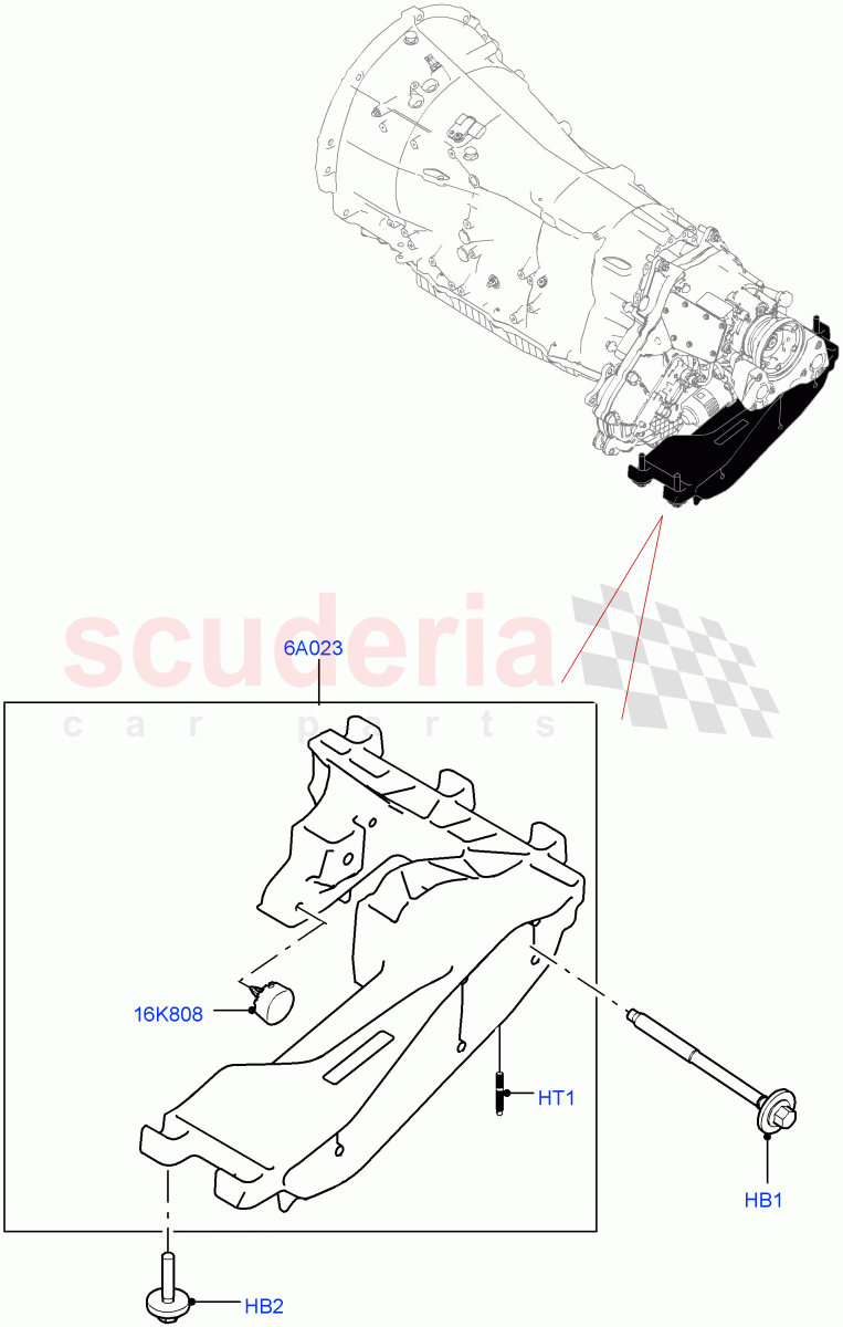 Transmission Mounting(2.0L AJ200P Hi PHEV)((V)FROMMA000001) of Land Rover Land Rover Range Rover Velar (2017+) [3.0 Diesel 24V DOHC TC]