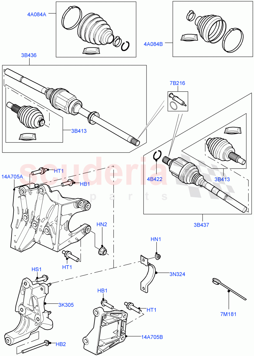 Drive Shaft - Front Axle Drive(Halewood (UK)) of Land Rover Land Rover Range Rover Evoque (2012-2018) [2.0 Turbo Diesel]