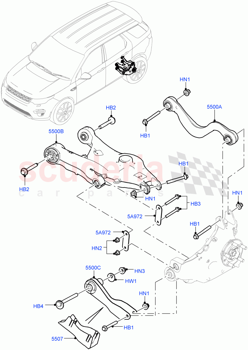 Rear Suspension Arms (Itatiaia (Brazil)) ((V) FROMGT000001) of Land Rover Land Rover Discovery Sport (2015+) [1.5 I3 Turbo Petrol AJ20P3]