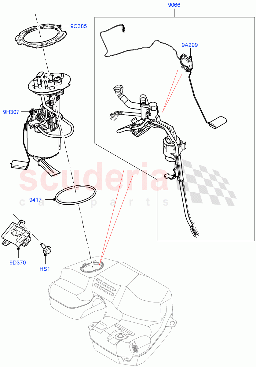 Fuel Pump And Sender Unit(3.0L AJ20D6 Diesel High)((V)FROMLA000001) of Land Rover Land Rover Range Rover Sport (2014+) [3.0 I6 Turbo Diesel AJ20D6]