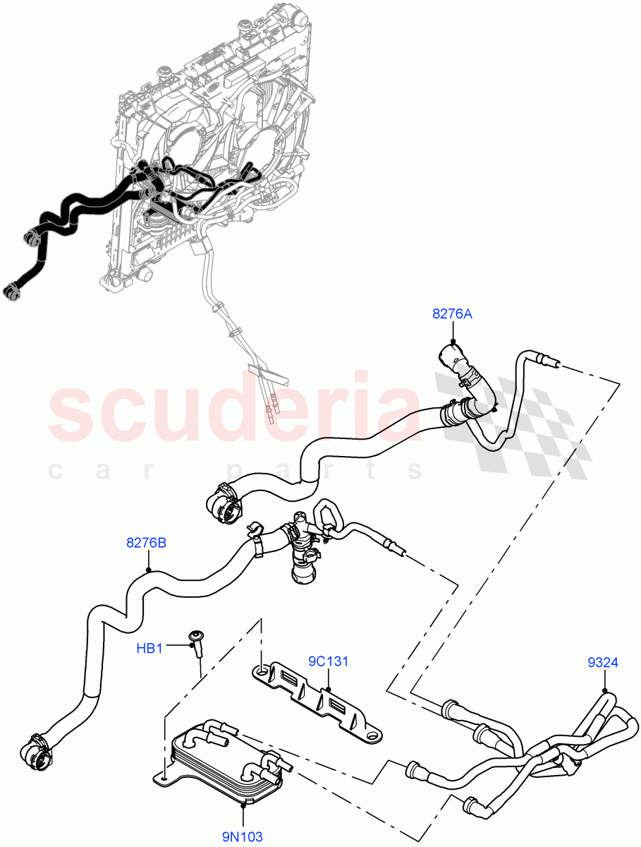 Fuel Cooler Assembly (Solihull Plant Build) (3.0 V6 D Low MT ROW, 3.0 V6 D Gen2 Mono Turbo, 3.0 V6 D Gen2 Twin Turbo) ((V) FROMAA000001) of Land Rover Land Rover Discovery 5 (2017+) [3.0 Diesel 24V DOHC TC]