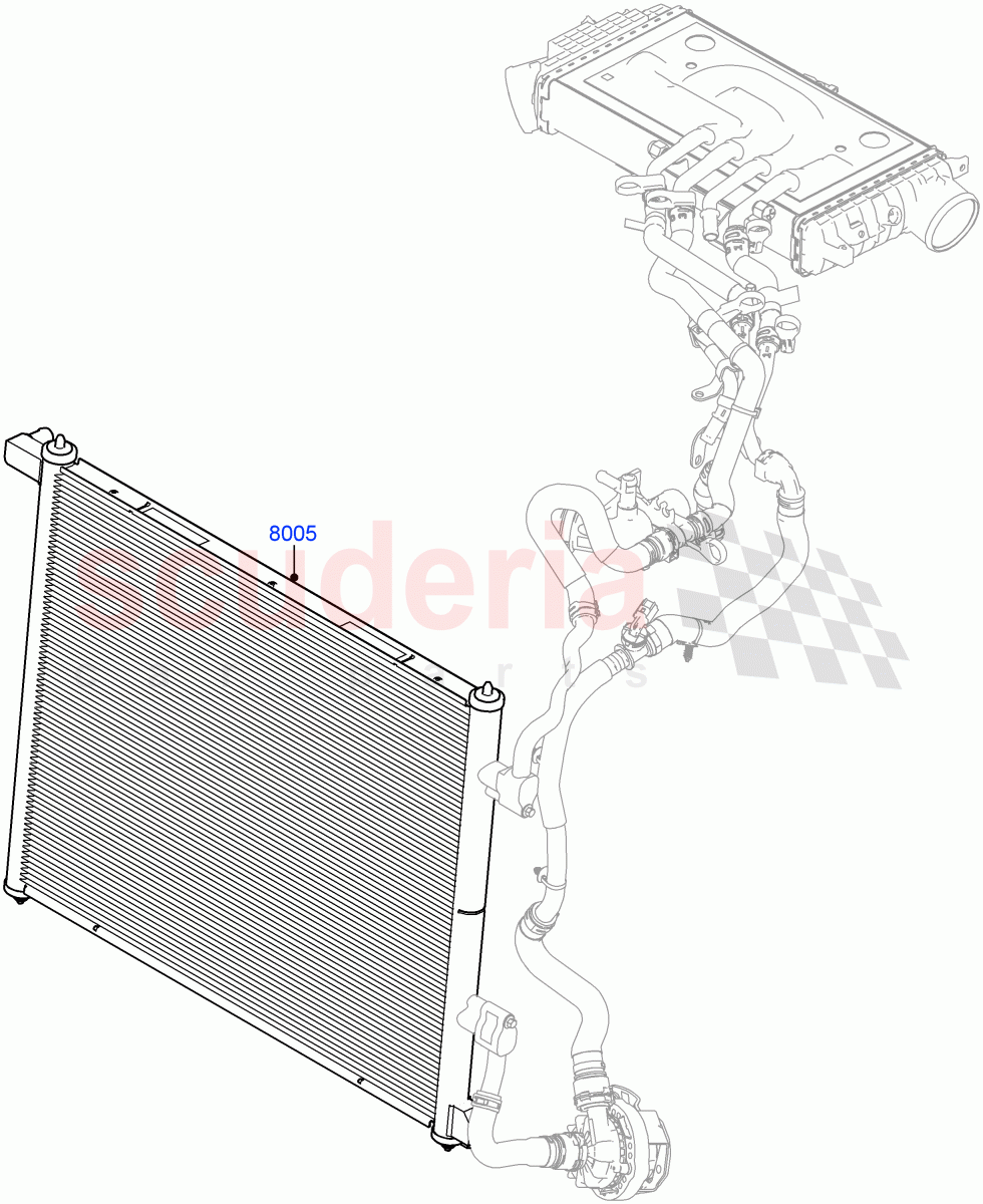 Radiator/Coolant Overflow Container(Water Charge Air Cooler)(3.0L AJ20P6 Petrol High)((V)FROMMA000001) of Land Rover Land Rover Range Rover Velar (2017+) [3.0 I6 Turbo Petrol AJ20P6]