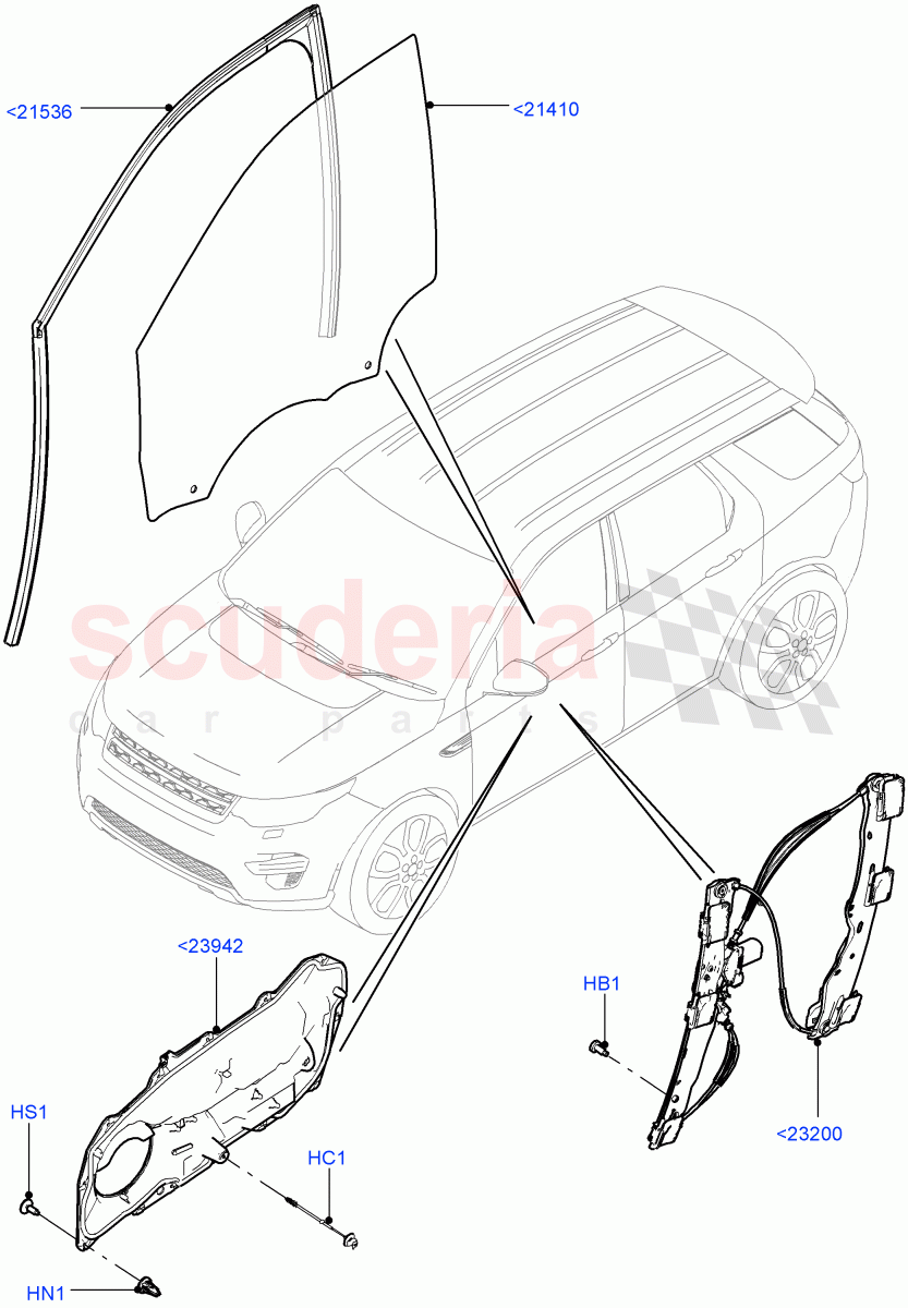 Front Door Glass & Window Controls(Halewood (UK)) of Land Rover Land Rover Discovery Sport (2015+) [2.0 Turbo Diesel]