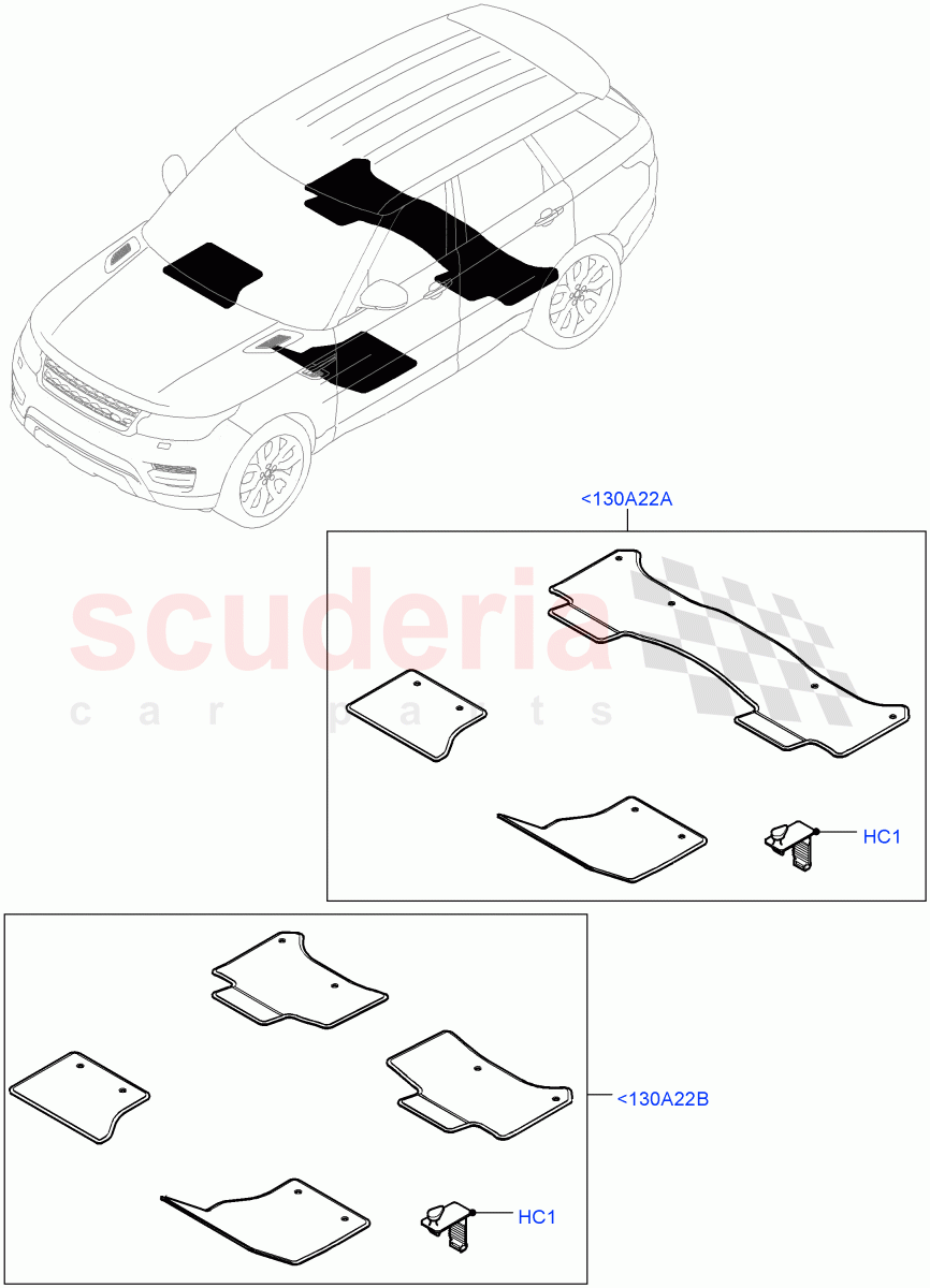 Floor Trim(Floor Mats) of Land Rover Land Rover Range Rover Sport (2014+) [3.0 Diesel 24V DOHC TC]