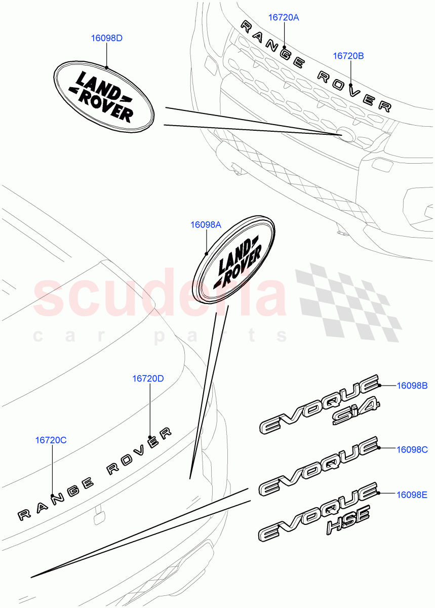 Name Plates(Itatiaia (Brazil))((V)FROMGT000001) of Land Rover Land Rover Range Rover Evoque (2012-2018) [2.2 Single Turbo Diesel]