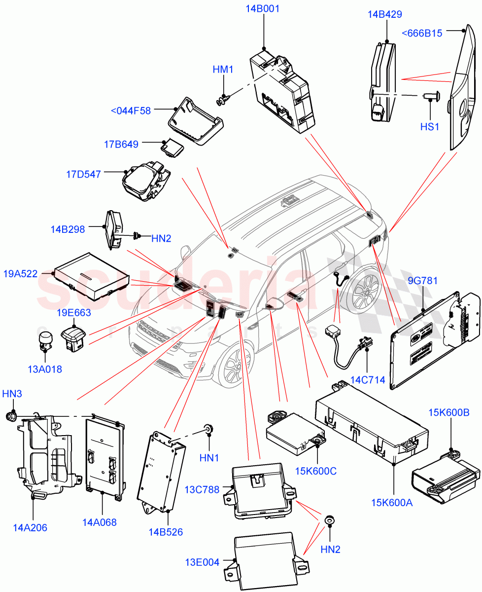 Vehicle Modules And Sensors (Changsu (China)) ((V) FROMFG000001) of Land Rover Land Rover Discovery Sport (2015+) [2.0 Turbo Petrol GTDI]