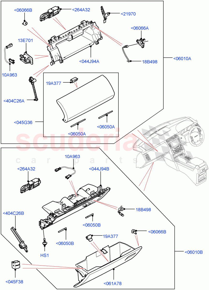 Glove Box(Solihull Plant Build)((V)FROMHA000001) of Land Rover Land Rover Discovery 5 (2017+) [2.0 Turbo Diesel]