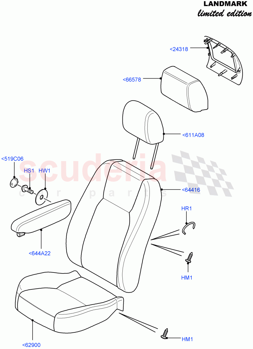 Front Seat Covers(Landmark Limited Edition)((V)FROMBA000001) of Land Rover Land Rover Discovery 4 (2010-2016) [4.0 Petrol V6]