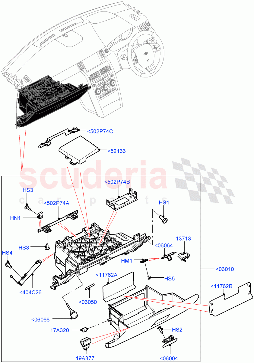 Glove Box(Halewood (UK)) of Land Rover Land Rover Discovery Sport (2015+) [2.0 Turbo Petrol AJ200P]