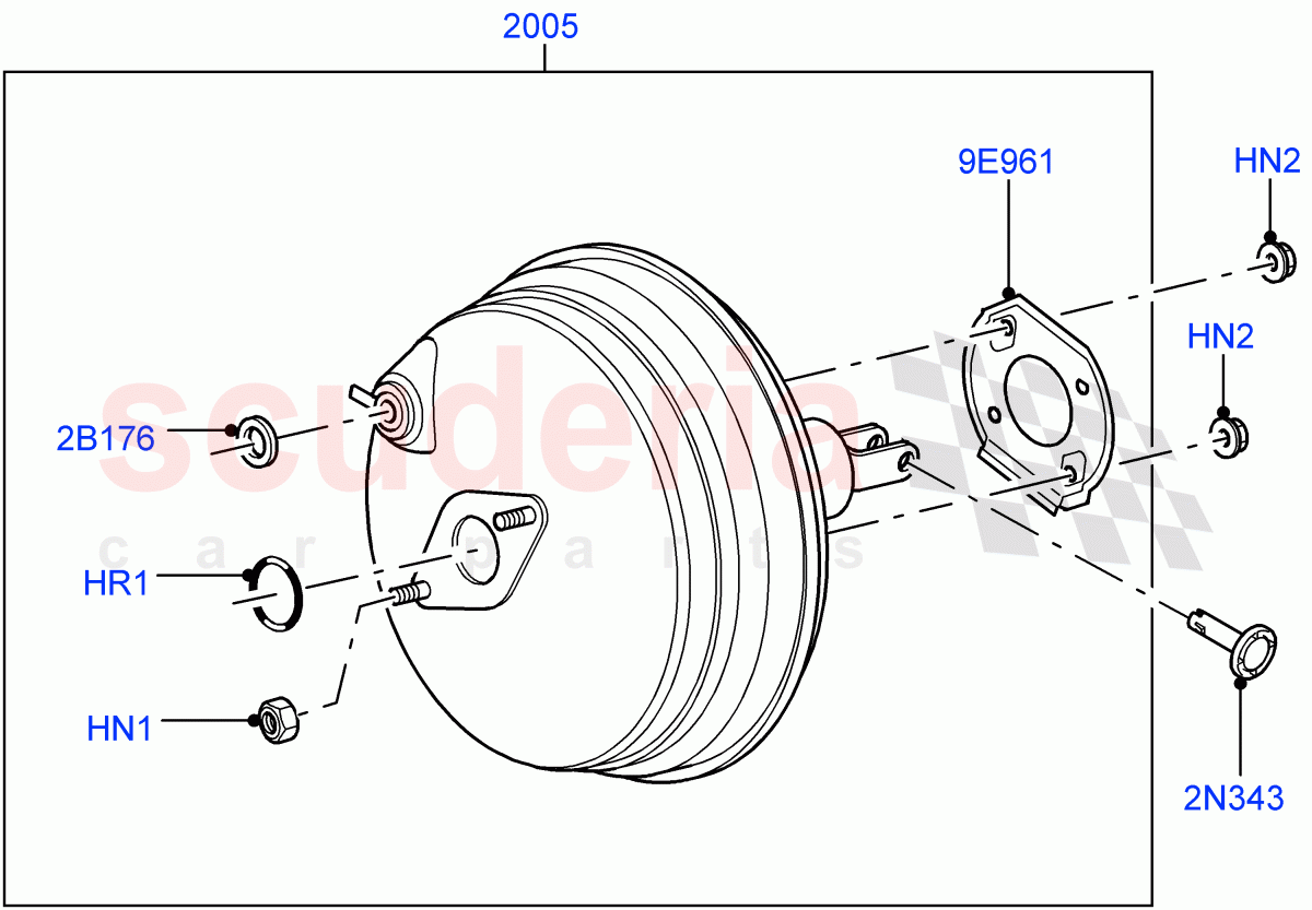 Brake Booster (Nitra Plant Build) ((V) FROMK2000001, (V) TOL2999999) of Land Rover Land Rover Discovery 5 (2017+) [3.0 Diesel 24V DOHC TC]
