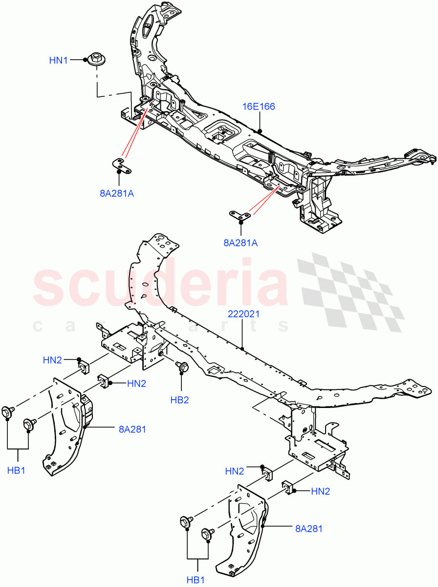 Front Panels, Aprons & Side Members(Front End)(Changsu (China))((V)FROMFG000001) of Land Rover Land Rover Discovery Sport (2015+) [2.2 Single Turbo Diesel]