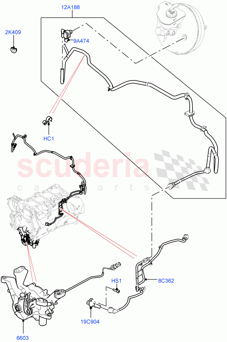 Vacuum Control And Air Injection(Nitra Plant Build)(2.0L I4 High DOHC AJ200 Petrol,RHD)((V)FROMK2000001,(V)TOL2999999) of Land Rover Land Rover Discovery 5 (2017+) [2.0 Turbo Petrol AJ200P]