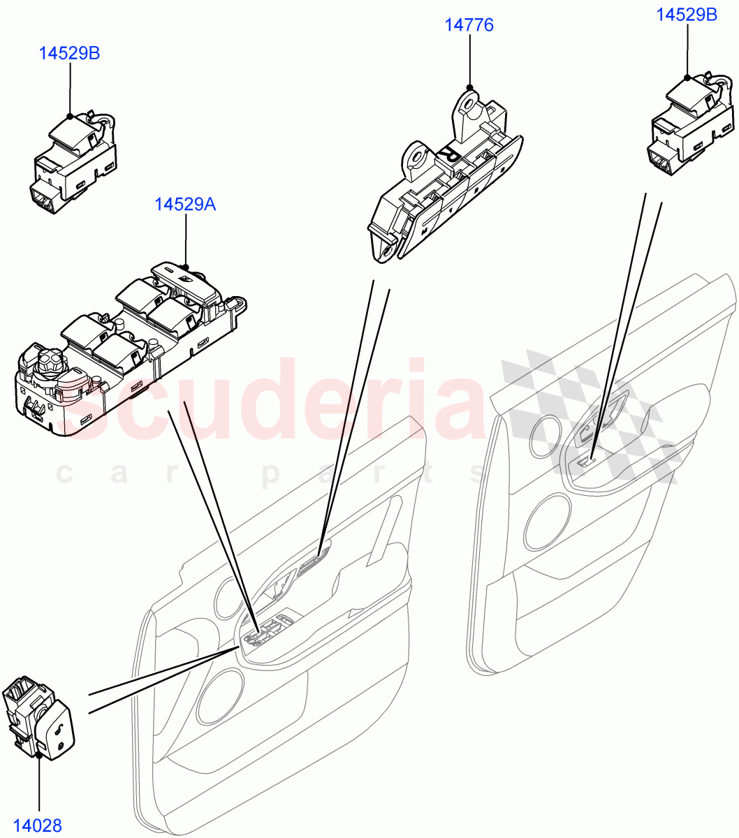 Switches(Door)(Halewood (UK)) of Land Rover Land Rover Range Rover Evoque (2012-2018) [2.0 Turbo Diesel]