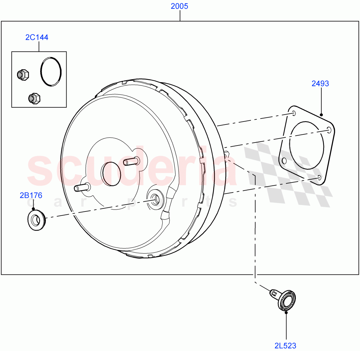 Brake Booster(Halewood (UK),Electric Engine Battery-MHEV,Less Electric Engine Battery)((V)FROMLH000001,(V)TOLH999999) of Land Rover Land Rover Discovery Sport (2015+) [1.5 I3 Turbo Petrol AJ20P3]