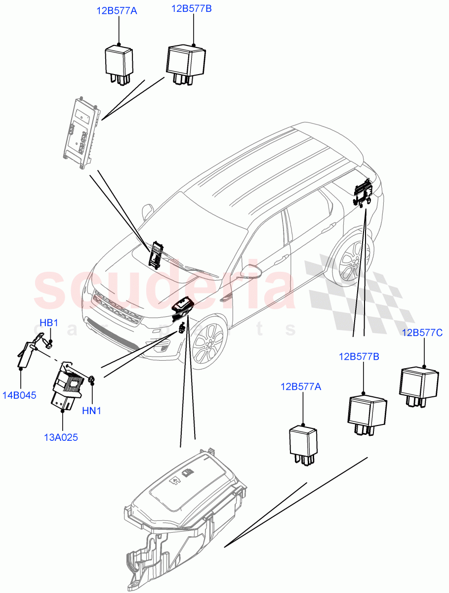 Relays(Halewood (UK)) of Land Rover Land Rover Discovery Sport (2015+) [1.5 I3 Turbo Petrol AJ20P3]