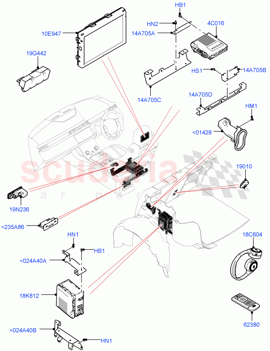 Family Entertainment System ((V) TOLA999999) of Land Rover Land Rover Range Rover Velar (2017+) [3.0 Diesel 24V DOHC TC]