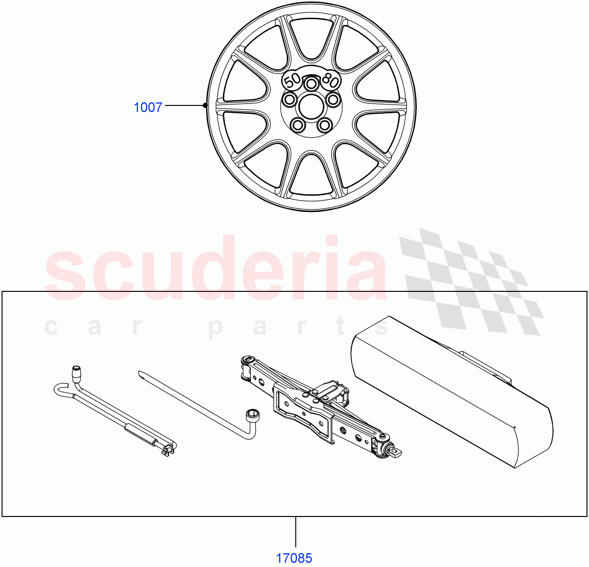 Accessory Wheels(Spare wheel kit) of Land Rover Land Rover Range Rover Sport (2014+) [3.0 I6 Turbo Petrol AJ20P6]