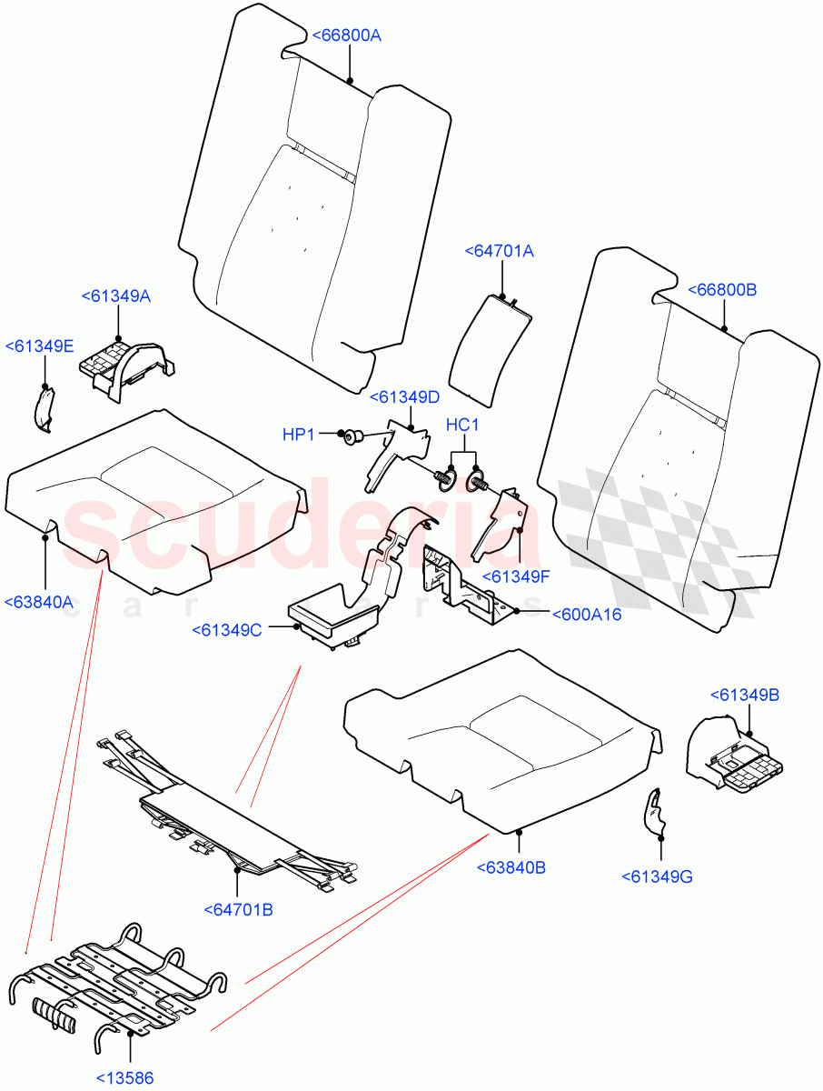 Rear Seat Pads/Valances & Heating(Row 3)(Halewood (UK),Third Row Dual Individual Seat,With 3rd Row Double Seat) of Land Rover Land Rover Discovery Sport (2015+) [2.0 Turbo Petrol GTDI]