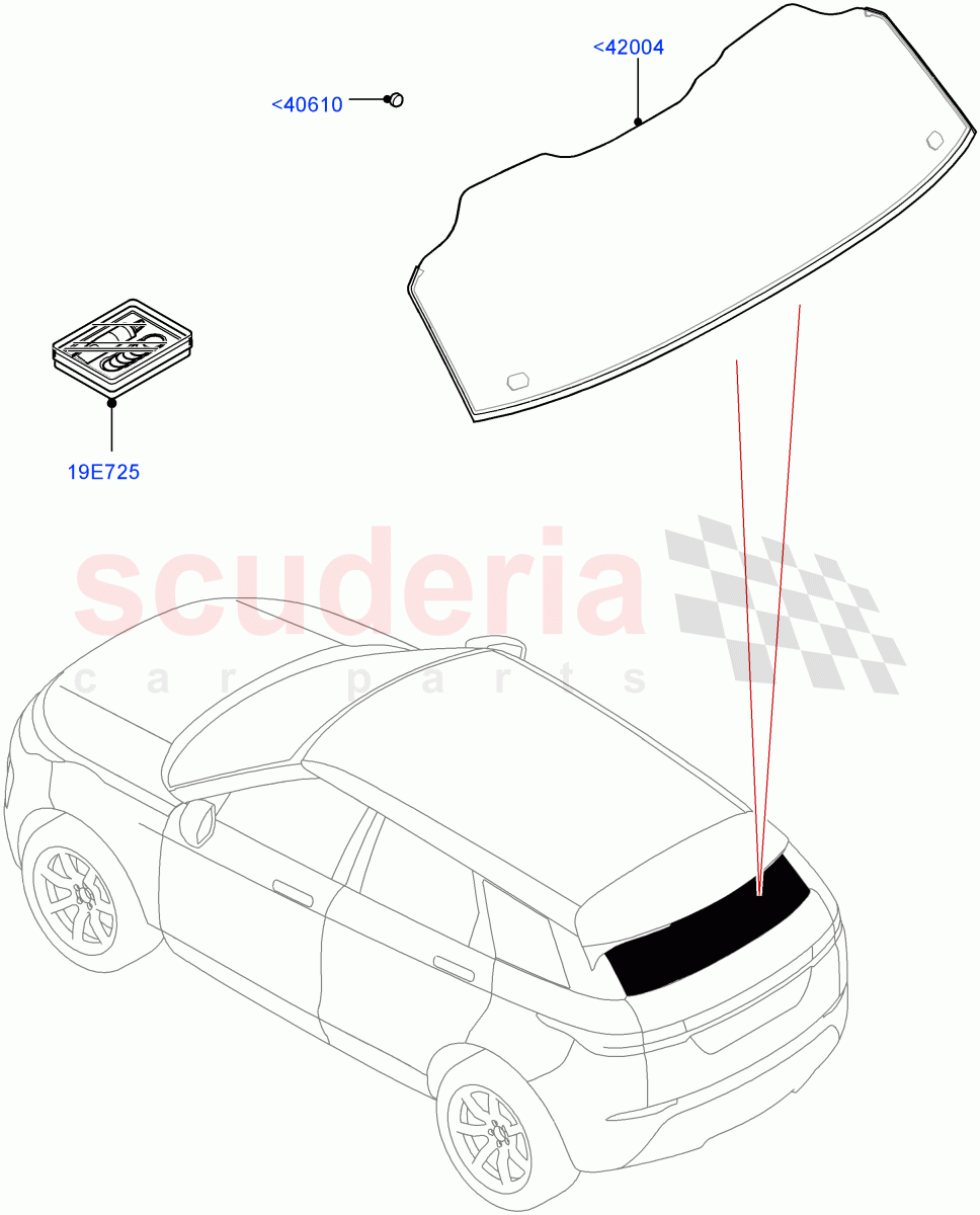 Back Window Glass(Halewood (UK)) of Land Rover Land Rover Range Rover Evoque (2019+) [2.0 Turbo Petrol AJ200P]