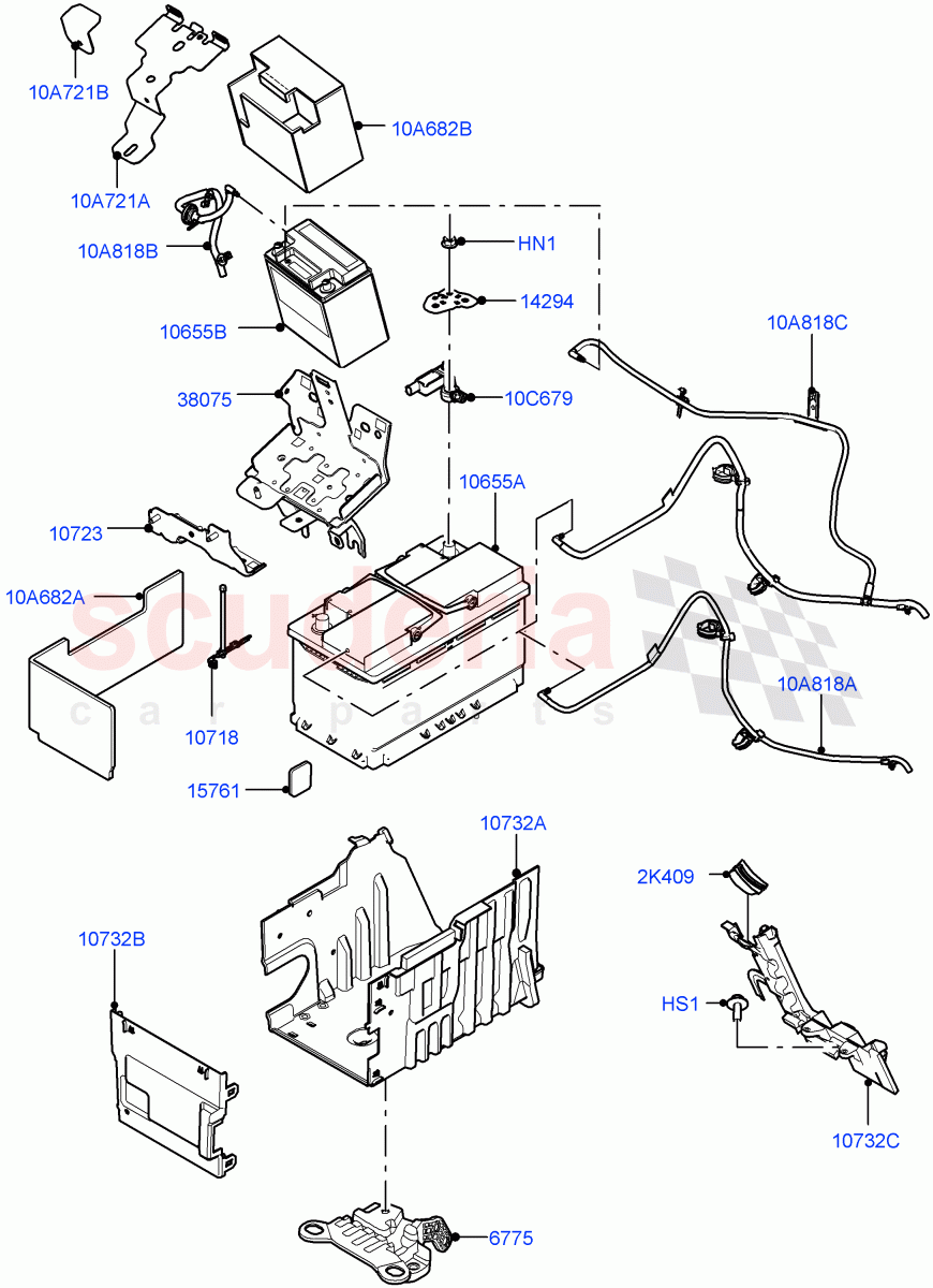 Battery And Mountings(Halewood (UK))((V)FROMLH000001) of Land Rover Land Rover Discovery Sport (2015+) [1.5 I3 Turbo Petrol AJ20P3]