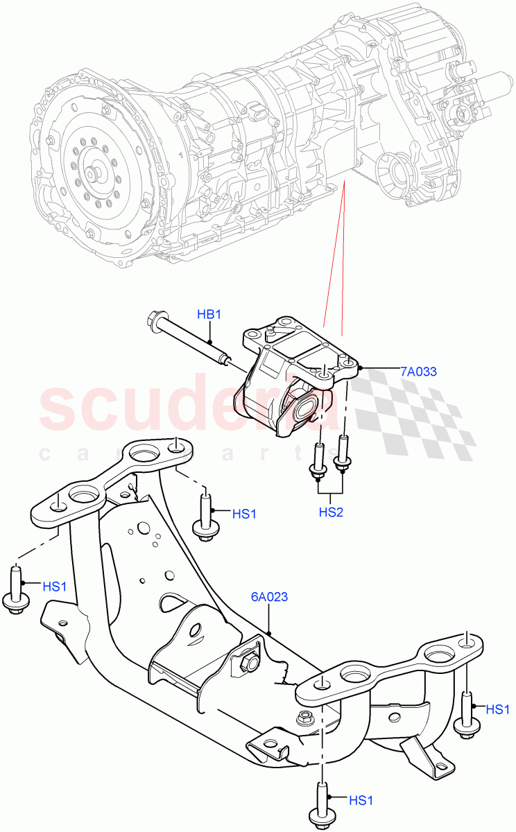 Transmission Mounting(2.0L AJ200P Hi PHEV)((V)FROMJA000001) of Land Rover Land Rover Range Rover (2012-2021) [5.0 OHC SGDI SC V8 Petrol]