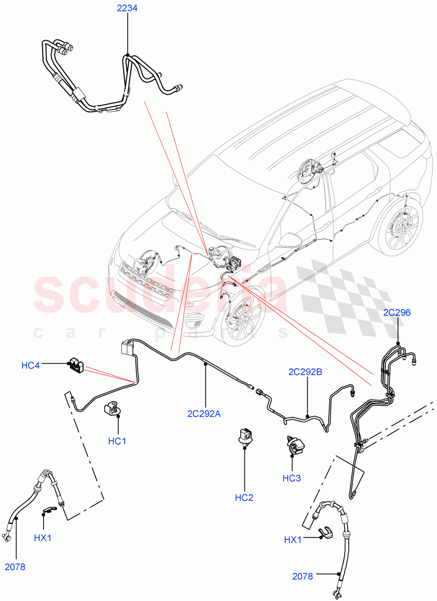 Front Brake Pipes(LHD,Halewood (UK))((V)TOKH999999) of Land Rover Land Rover Discovery Sport (2015+) [2.0 Turbo Diesel AJ21D4]