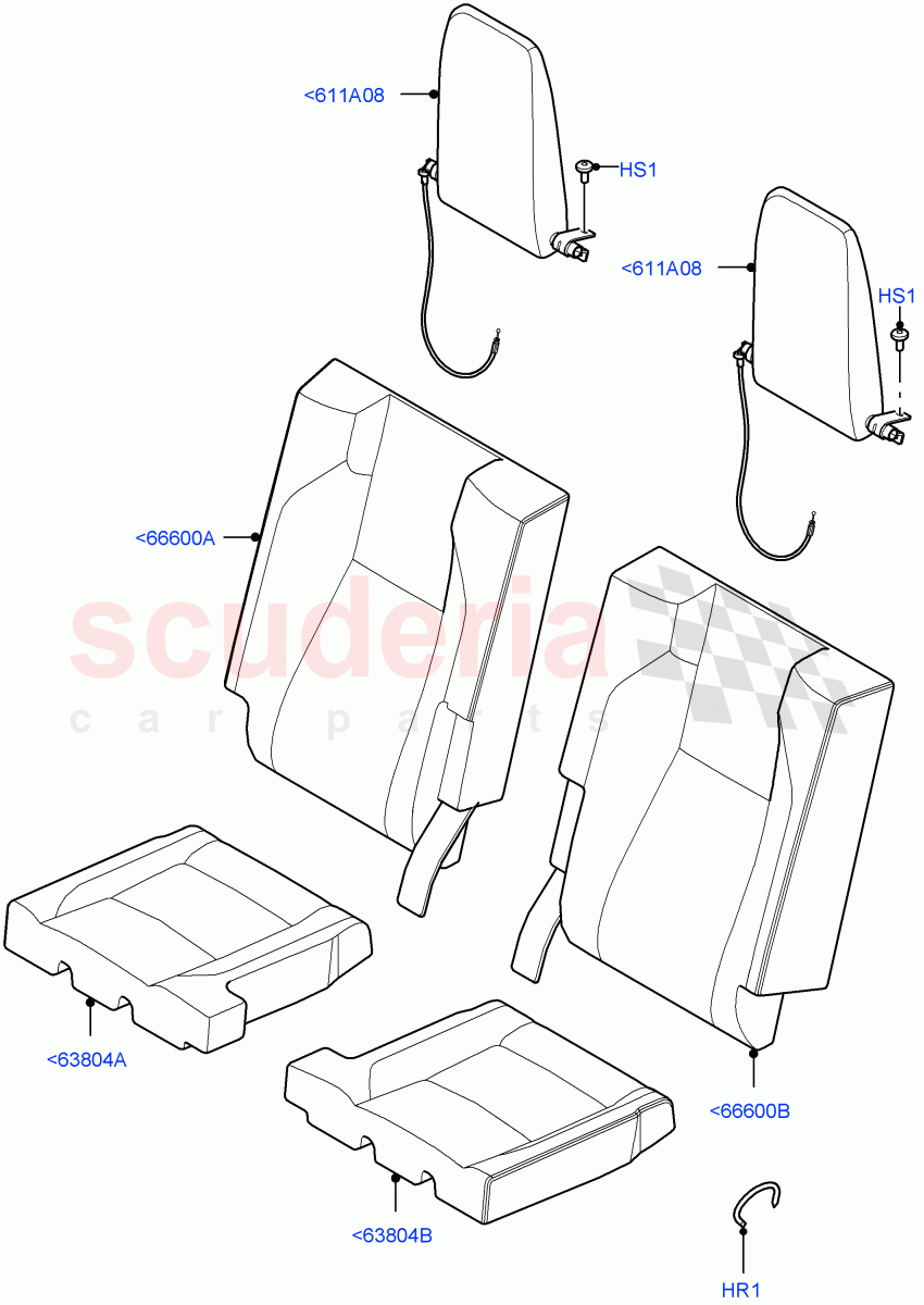 Rear Seat Covers(Taurus Leather Perforated,Halewood (UK),With 3rd Row Double Seat)((V)FROMLH000001) of Land Rover Land Rover Discovery Sport (2015+) [2.0 Turbo Petrol GTDI]