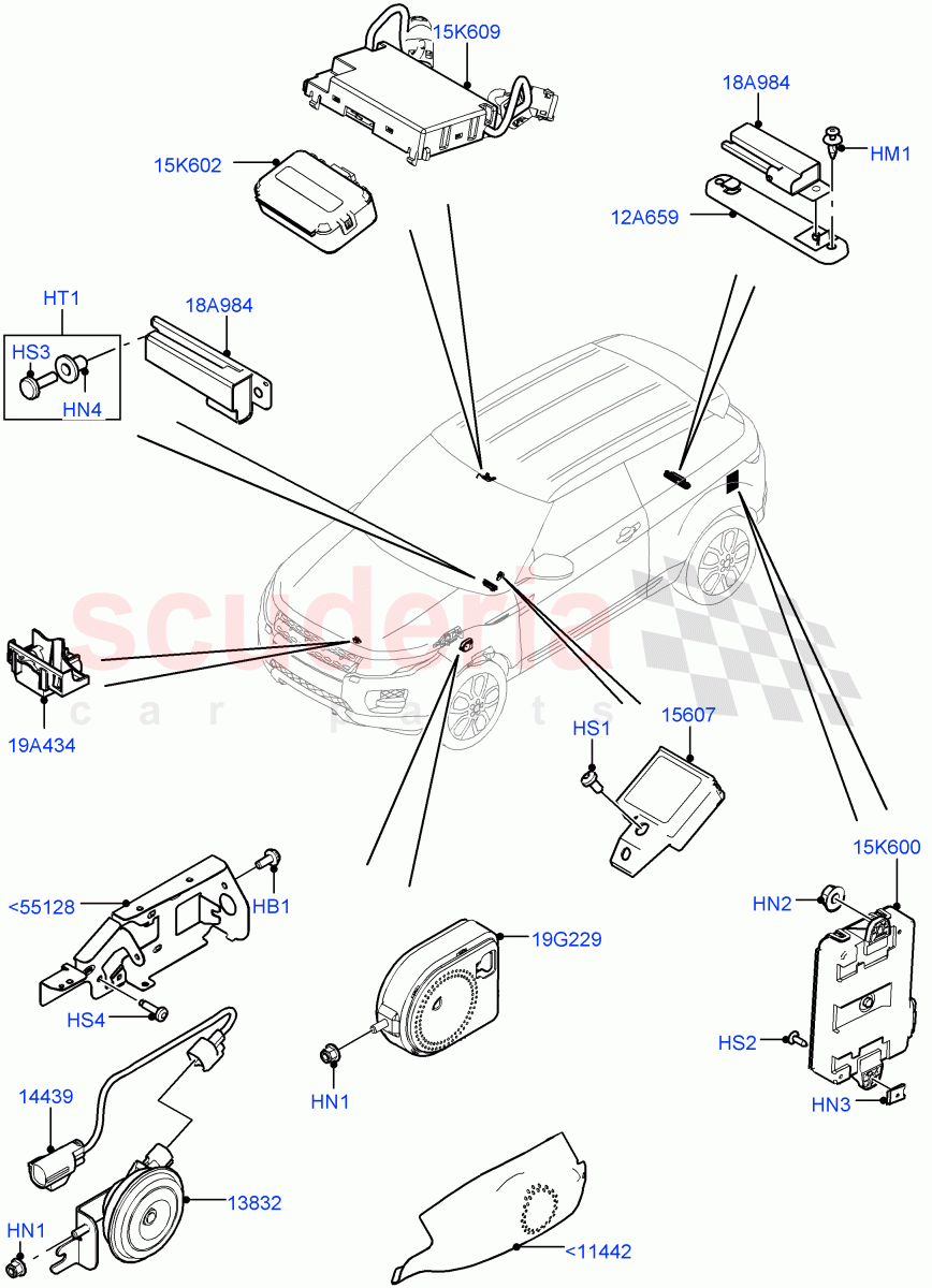 Anti-Theft Alarm Systems (Itatiaia (Brazil)) ((V) FROMGT000001) of Land Rover Land Rover Range Rover Evoque (2012-2018) [2.0 Turbo Petrol AJ200P]