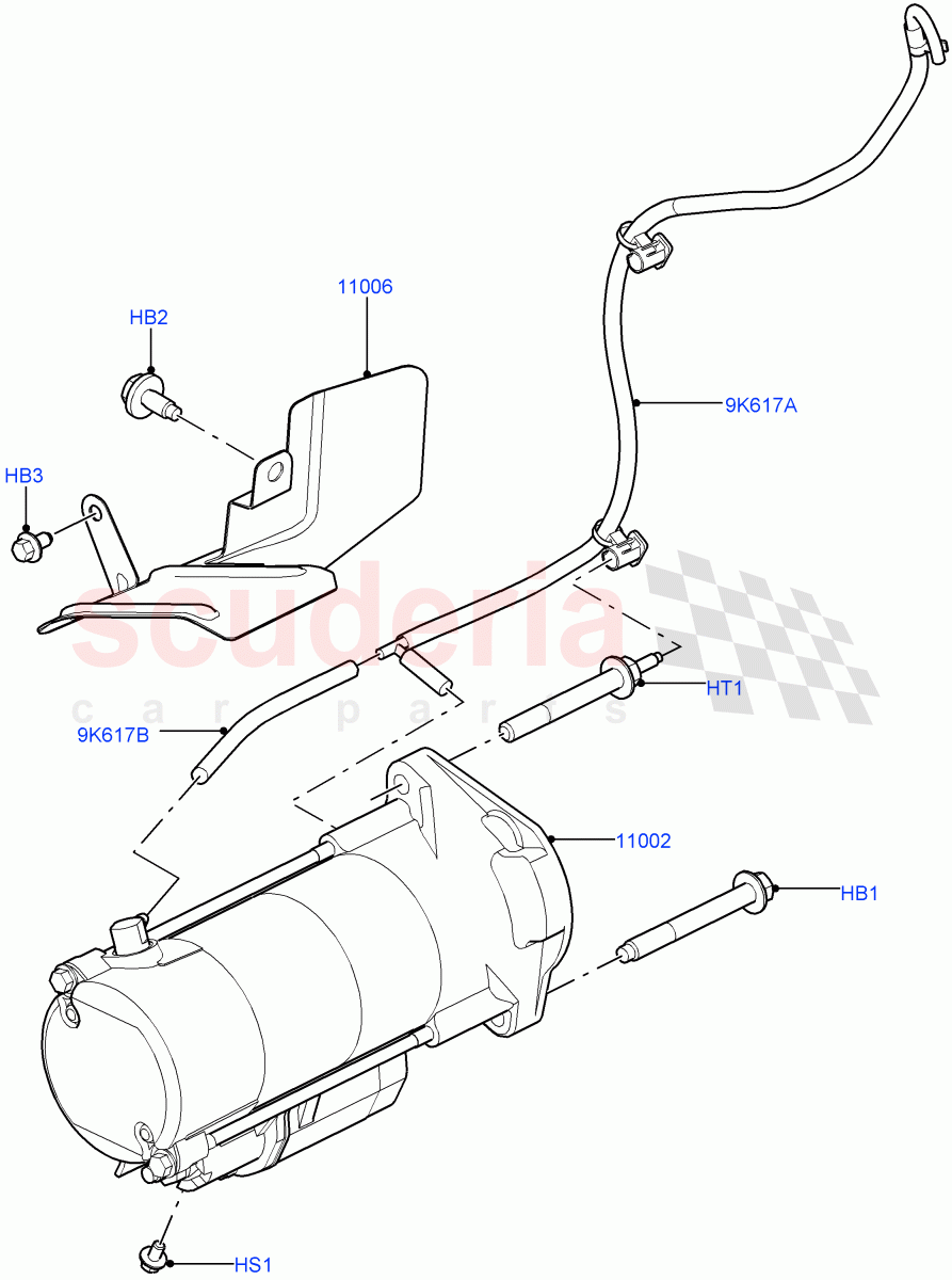 Starter Motor(4.4L DOHC DITC V8 Diesel) of Land Rover Land Rover Range Rover (2012-2021) [4.4 DOHC Diesel V8 DITC]