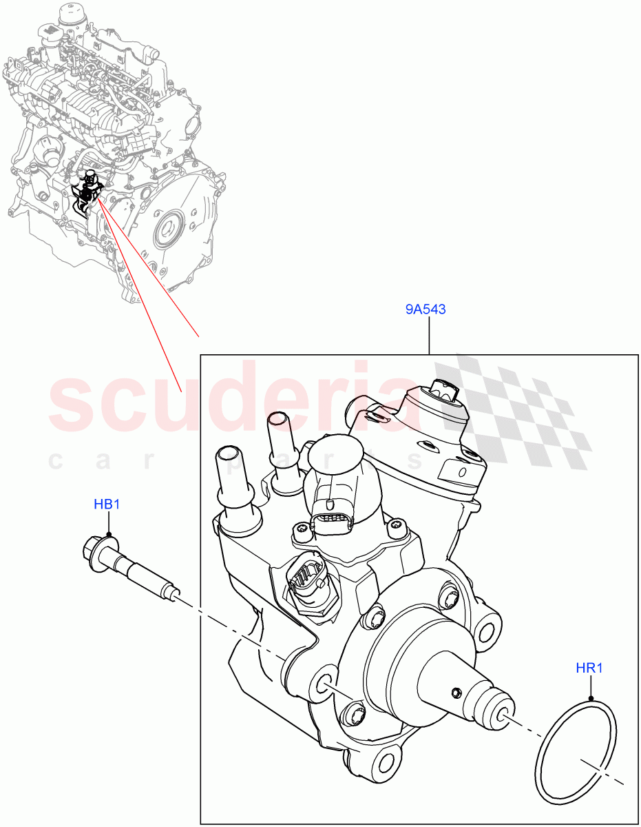 Fuel Injection Pump - Diesel(Solihull Plant Build)(2.0L I4 DSL MID DOHC AJ200,2.0L I4 DSL HIGH DOHC AJ200)((V)FROMHA000001) of Land Rover Land Rover Discovery 5 (2017+) [2.0 Turbo Diesel]