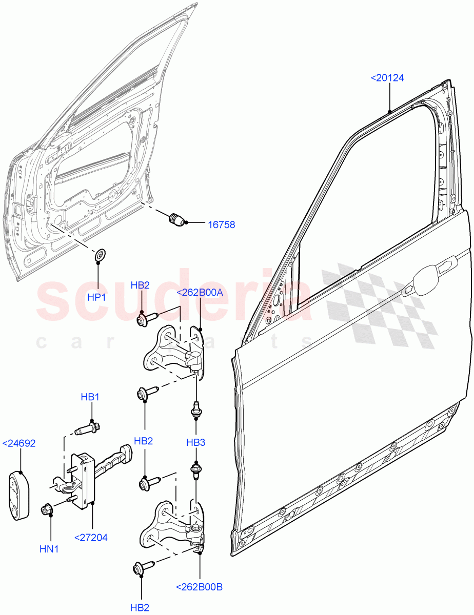 Front Doors, Hinges & Weatherstrips(Door And Fixings) of Land Rover Land Rover Range Rover Sport (2014+) [3.0 Diesel 24V DOHC TC]