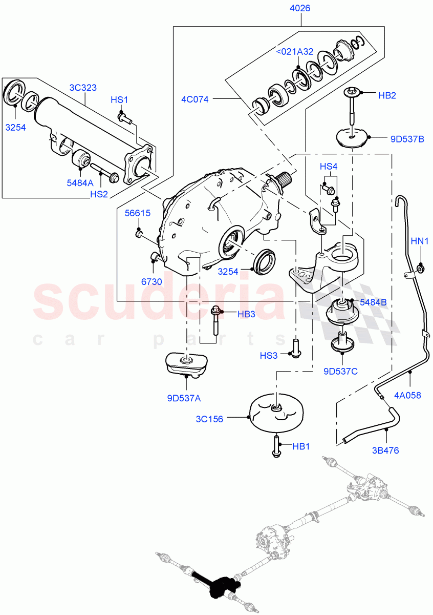 Front Axle Case(8 Speed Auto Trans ZF 8HP70 HEV 4WD) of Land Rover Land Rover Range Rover Sport (2014+) [2.0 Turbo Petrol AJ200P]