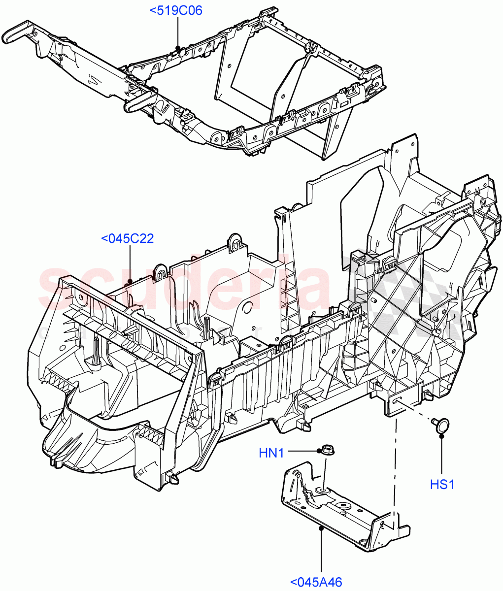 Console - Floor(For Carrier Assy, Internal Components)((V)FROMAA000001) of Land Rover Land Rover Range Rover Sport (2010-2013) [3.6 V8 32V DOHC EFI Diesel]