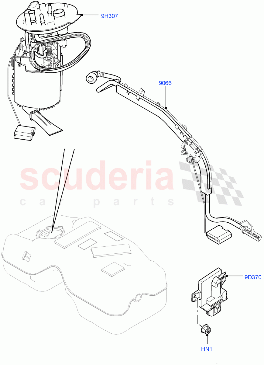 Fuel Pump And Sender Unit (2.0L 16V TIVCT T/C Gen2 Petrol, Halewood (UK), 2.0L 16V TIVCT T/C 240PS Petrol) of Land Rover Land Rover Discovery Sport (2015+) [2.0 Turbo Petrol GTDI]