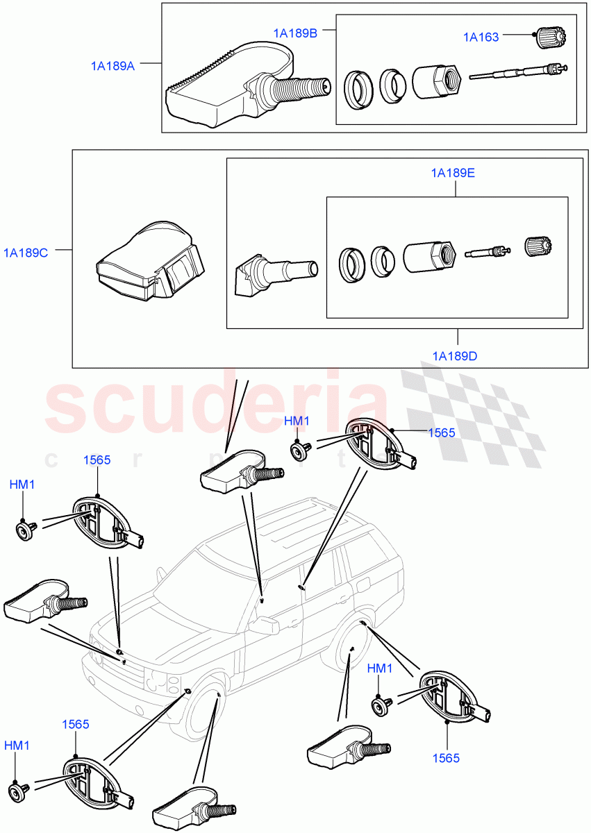 Tyre Pressure Monitor System((V)FROMAA000001) of Land Rover Land Rover Range Rover (2010-2012) [5.0 OHC SGDI SC V8 Petrol]