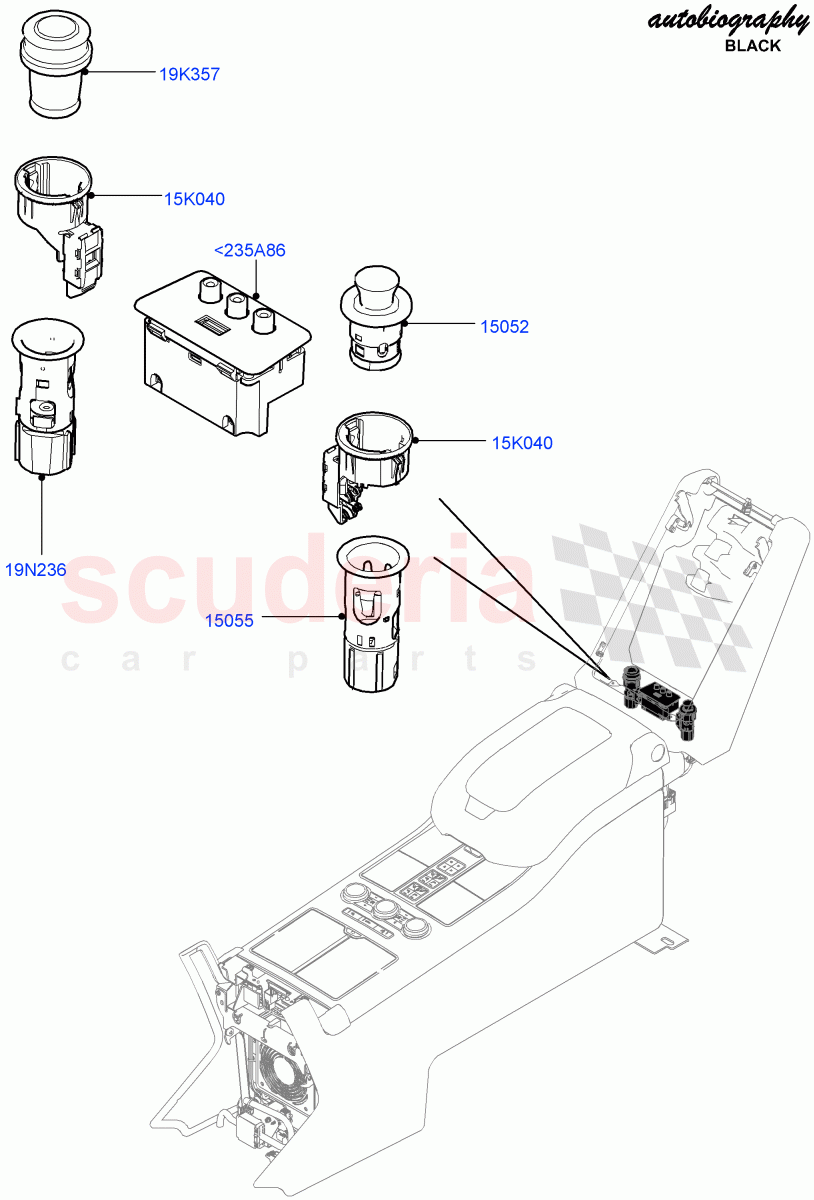 Instrument Panel Related Parts(Console Deployable Tables)((V)FROMEA000001,(V)TOHA999999) of Land Rover Land Rover Range Rover (2012-2021) [2.0 Turbo Petrol GTDI]