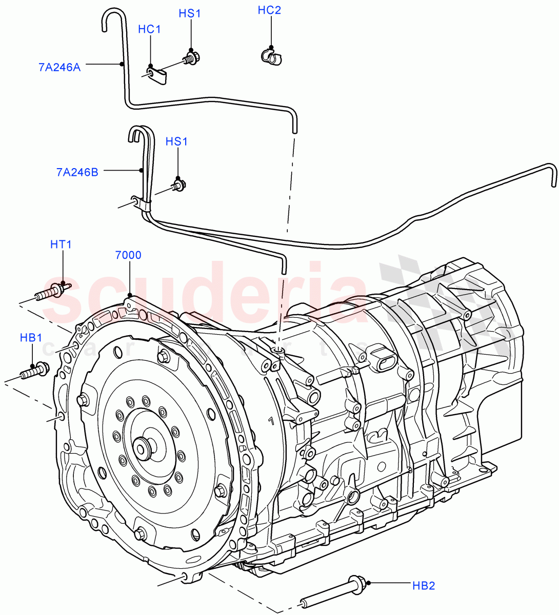 Auto Trans Assy & Speedometer Drive(3.6L V8 32V DOHC EFi Diesel Lion,6 Speed Auto ZF 6HP26 Steptronic,Cologne V6 4.0 EFI (SOHC),Lion Diesel 2.7 V6 (140KW))((V)FROMAA000001) of Land Rover Land Rover Range Rover (2010-2012) [5.0 OHC SGDI NA V8 Petrol]